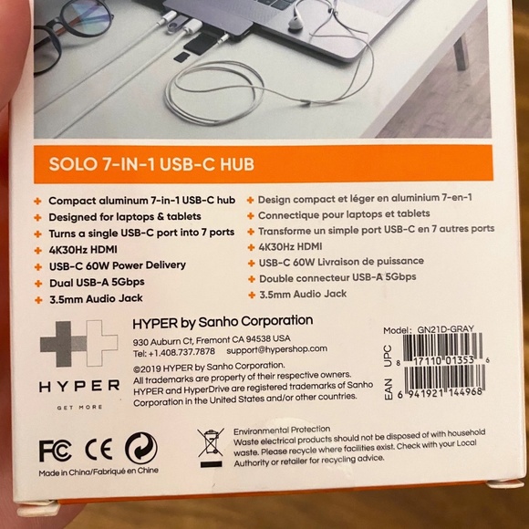 HyperDrive 7-Port Universal USB-C Hub - USB-C Docking Station for Laptop - Picture 4 of 6